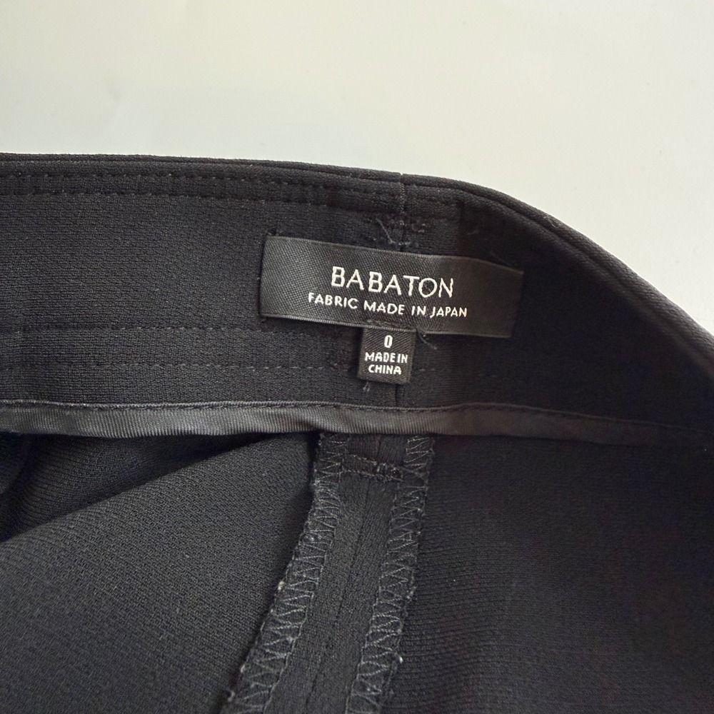 Babaton Aritzia Black Pleated Wide Leg Trousers Pants Sz 0  High Rise Minimalist - Picture 10 of 15